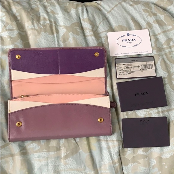 prada saffiano multicolor wallet